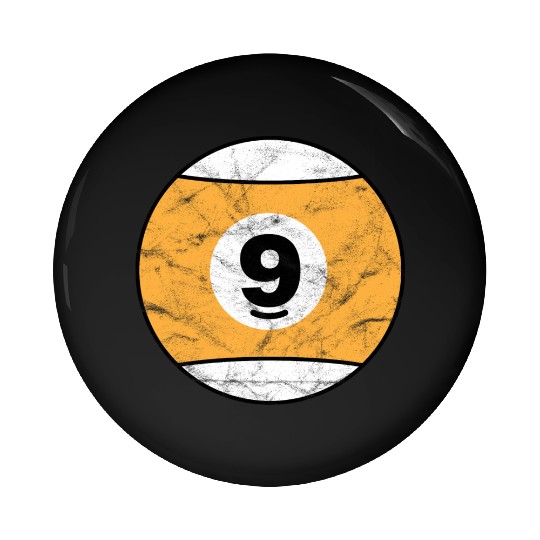 Billiard ball yellow nine - vintage Pin Buttons