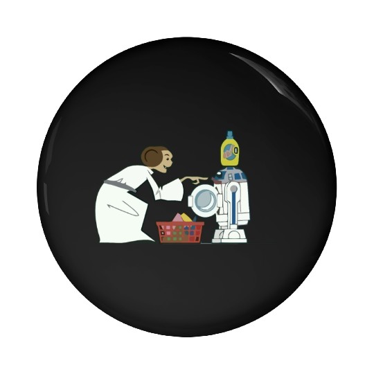 Funny Star Wars r2d2 and Leia comic Pin Buttons