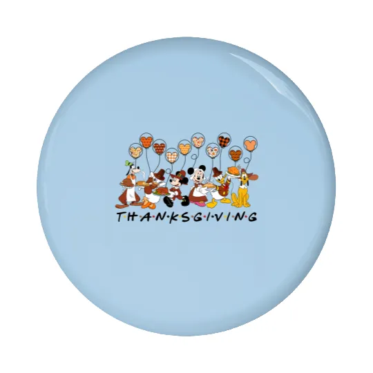Disney Thanksgiving Pin Buttons, Disney Characters Thanksgiving Pin Buttons