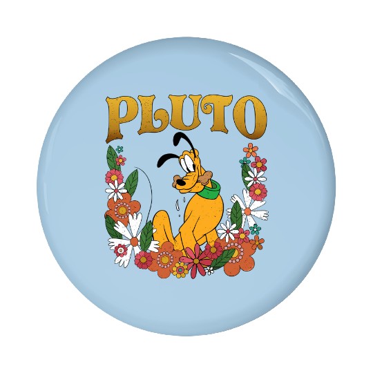 Pluto Dog Disney Floral Pin Buttons, Retro Pluto Pin Buttons, Disney Pluto Pin Buttons, Disney Animal Kingdom Pin Buttons