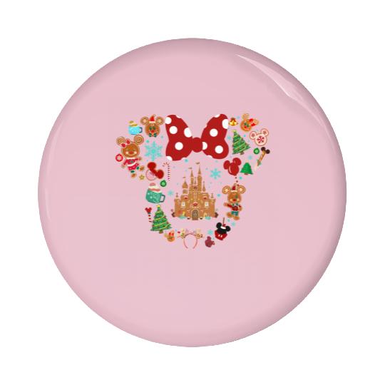 Disney Gingerbread Pin Buttons,Mickey Christmas Pin Buttons,Minnie Christmas