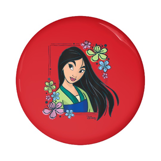 Mulan Flowers Pin Buttons, Mulan Pin Buttons, Disney Princess Pin Buttons