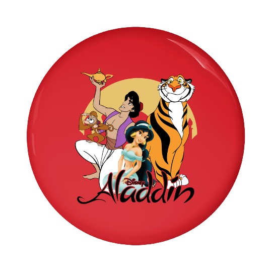 Retro Aladdin Squad Disney Pin Buttons, Aladdin Character Pin Buttons