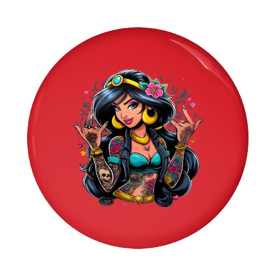 Jasmine Pin Buttons, Disney Princess, Disney Pin Buttons, Rock Punk Tattoo, Disney Princess Tattoo Pin Buttons