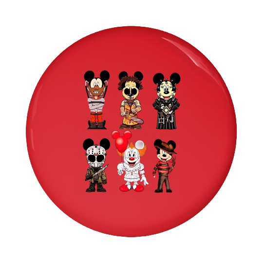 Disney Mickey Cosplay Character Halloween Movie Pin Buttons, Mickey Horror Unisex Pin Buttons