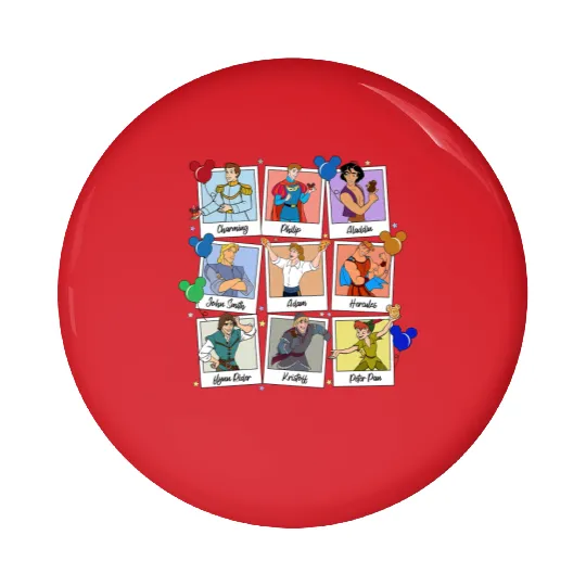 Disney Prince Pin Buttons, Prince Squad Pin Buttons, Disney Family Trip Pin Buttons