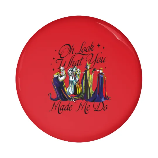 Evil Queen Malificent Cruella Ursula Pin Buttons, Disney Villains Pin Buttons