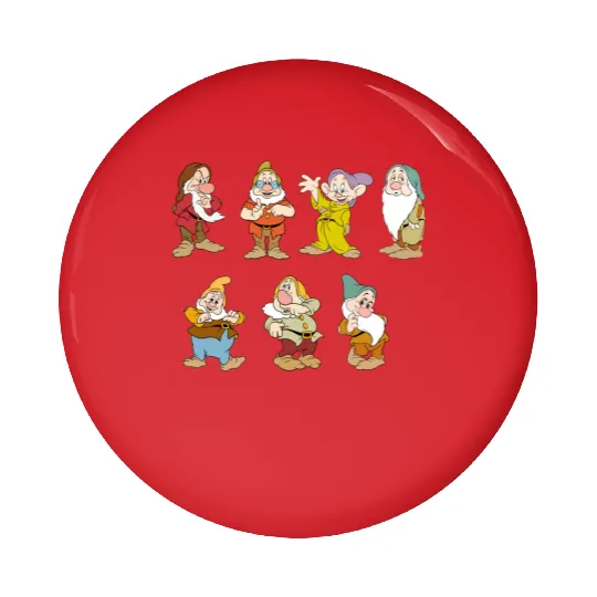 Disney Seven Dwarfs Pin Buttons, Snow White and Seven Dwarfs Pin Buttons