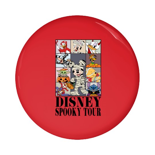 Vintage Disney Spooky Tour Pin Buttons, Disney Mickey Halloween Pin Buttons