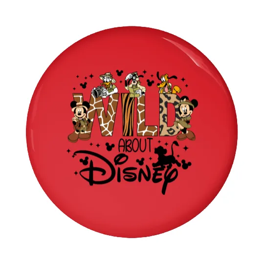 BM Retro Wild About Disney Pin Buttons, Disney Animal Kingdom Pin Buttons,
