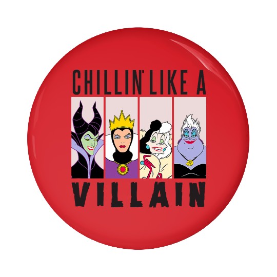 Disney Villain Gang UrsulaEvil QueenCruellaMaleficent Pin Buttons
