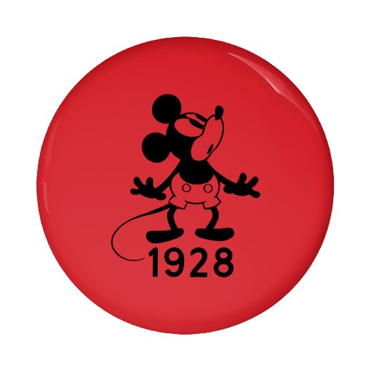 Mickey Est 1928 Pin Buttons- Retro Mickey Mouse Pin Buttons, Disney World Pin Buttons