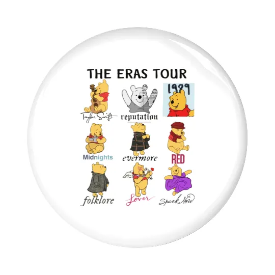 Winnie The Pooh Eras Tour Pin Buttons, Disney Pooh Pin Buttons, Pooh Bear Pin Buttons, Winnie The Pooh Pin Buttons