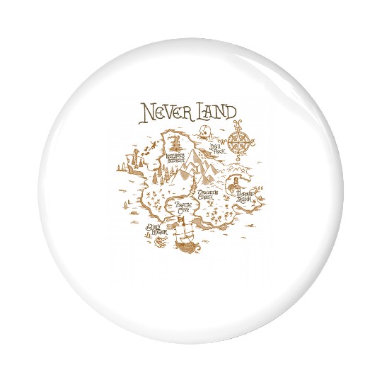 Disney Peter Pan Neverland Map Pin Buttons, Peter Pan Characters Pin Buttons