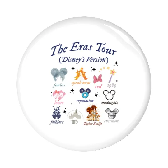 Eras Tour Disney Pin Buttons, Swift Happiest Magical Place Gift
