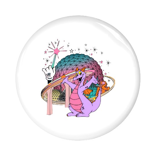 Disney Figment Pin Buttons, Epcot Figment Pin Buttons