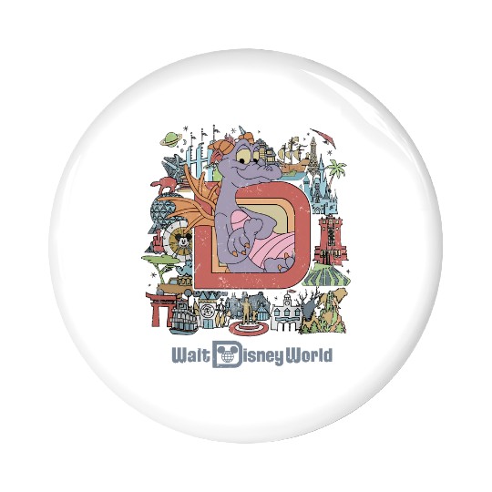 Disney Epcot Figment Pin Buttons, Disney Figment Pin Buttons
