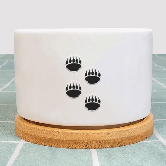 Black Bear Paw Prints Plant Pots