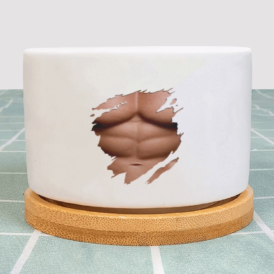 Ripped Plant Pots Chest Six Pack Abs Muscles