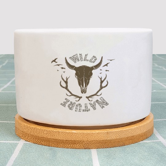 buffalo skull Plant Pots