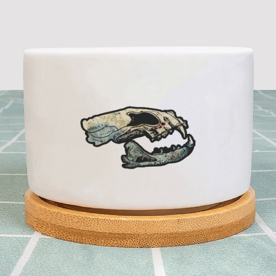 cat skull Plant Pots