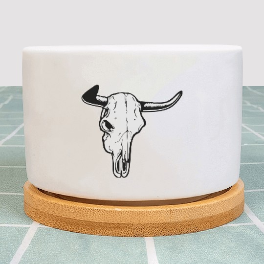 buffalo skull Plant Pots