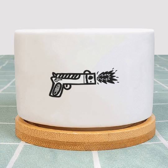 comic gun Plant Pots