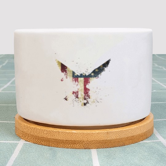 Merica Eagle American eagle with US flag Plant Pots