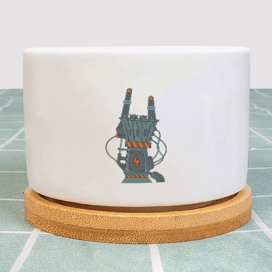 hard rock horns robot Plant Pots