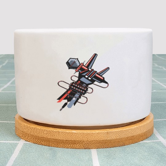 hard rock horns robot Plant Pots