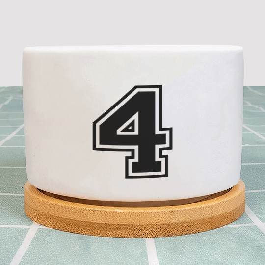 Number 4 four college style counting gift Plant Pots
