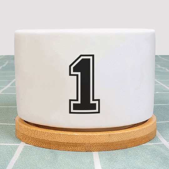 Number 1 one college style counting gift Plant Pots