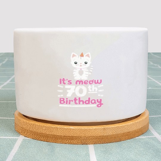 It's meow 70th Birthday Cute Gift Kitten Kitty Cat Plant Pots