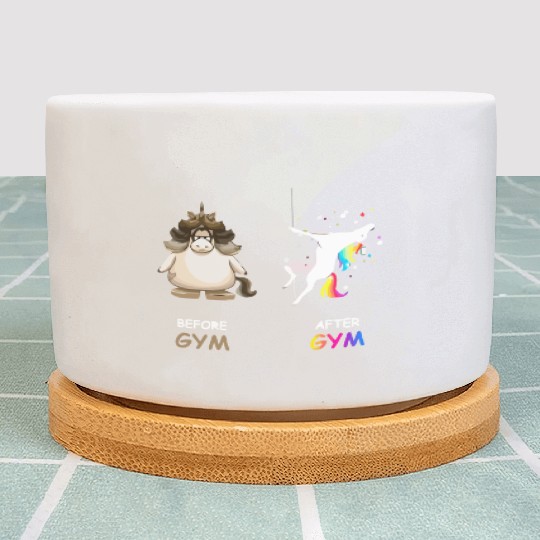 Unicorn before gym and after gym Plant Pots