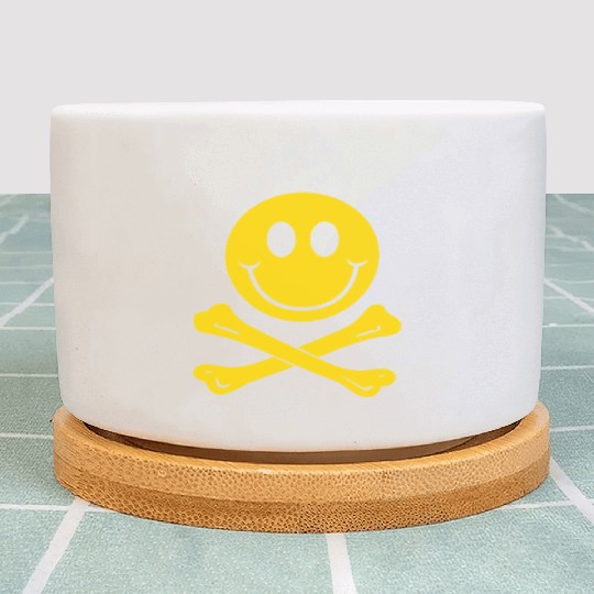 Smiley Pirate Skull and Crossbones Plant Pots