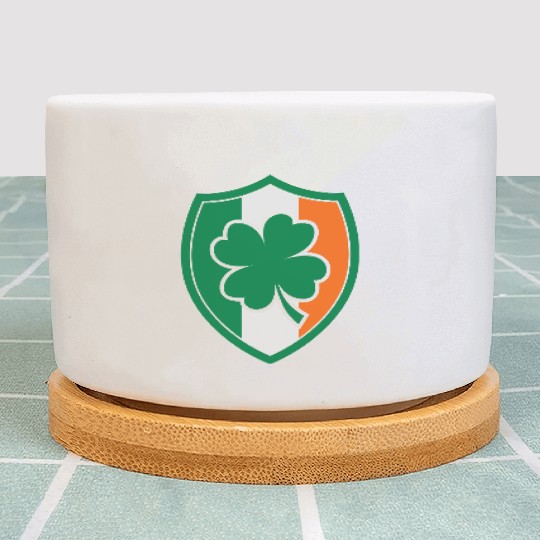 Ireland Flag - Irish - Ire -St Patricks day-Clover Plant Pots