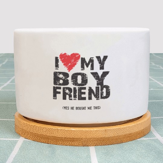 Lgbt I Love Heart My Boyfriend Men Guy Gay Pride V Plant Pots