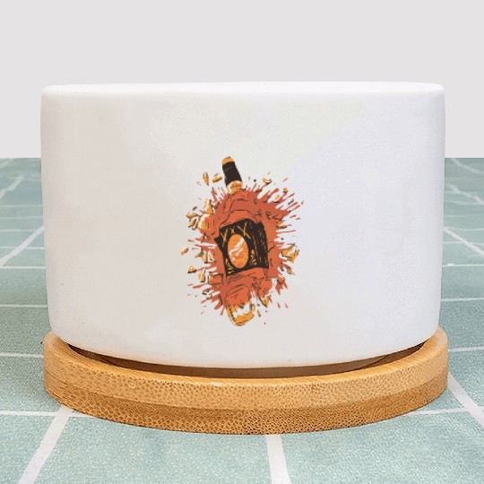 Broken Liquor Bottle Plant Pots