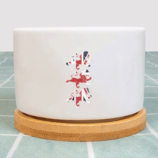 Union Jack Three Lions United Kingdom Great Flag Plant Pots