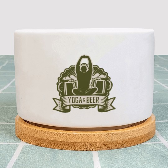 Beer Yoga Funny Workout Drinking for Men Plant Pots