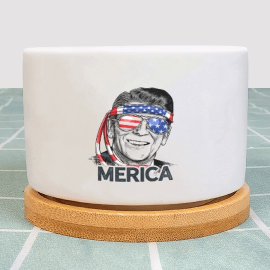 Reagan Ronald Merica 4th of July Plant Pots Men Women US President Gifts