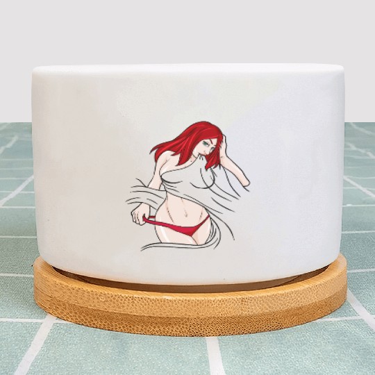 sexy girl red hair slip Ginger Plant Pots