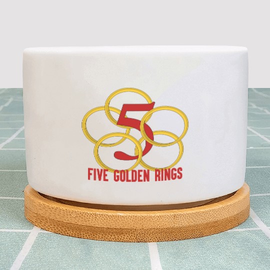 Five Golden Rings Song 12 Days Christmas Numbers Plant Pots