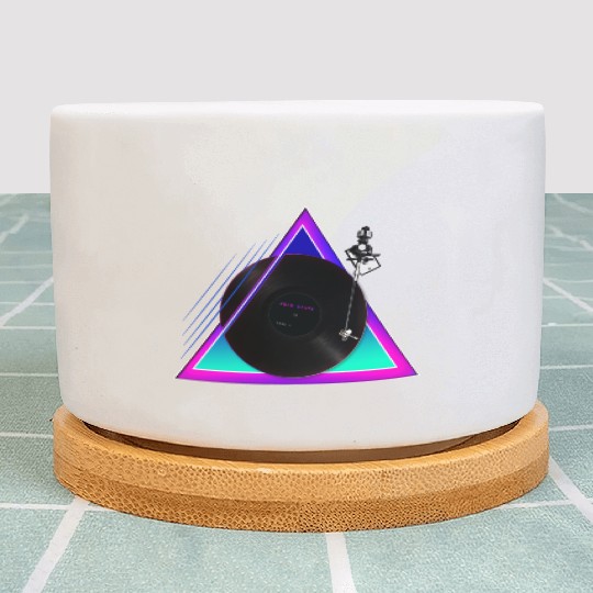 Love Vinyl Record 80s Retro Pop-Art - Neon Beats Plant Pots