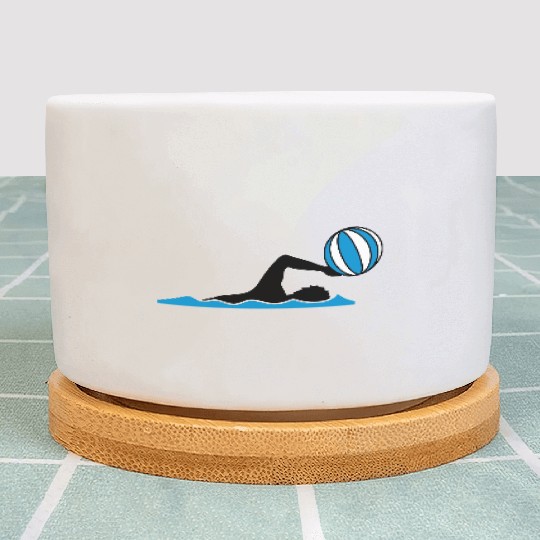 ball play throw volleyball swim swimmer club team Plant Pots