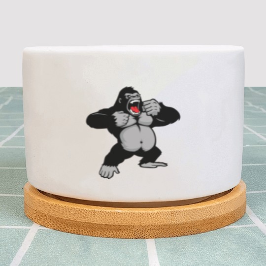 Gorilla Standing, Gorilla Face, Monkey, Ape, Plant Pots