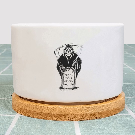 Grim Reaper See You Soon tattoo Plant Pots