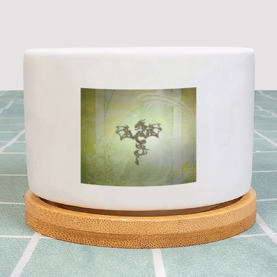 Awesome chinese dragon green colors Plant Pots