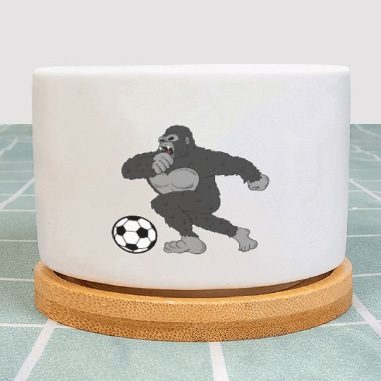Gorilla Mokey Ape Soccer Player Gift & Present Plant Pots