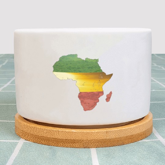 Africa - red, gold and green Plant Pots